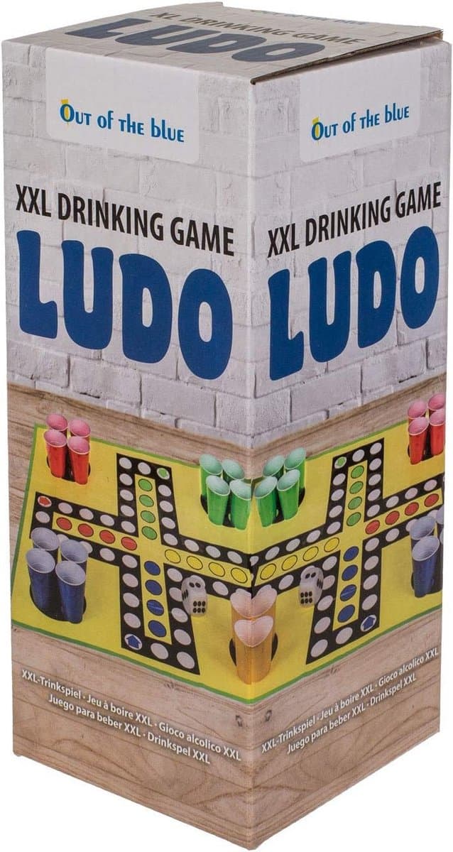 XXL Drinkspel Ludo met 16 Drinkbekers en Schuimkubus — afbeelding 1