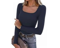 Dames V-hals T-shirts met lange mouwen - Elegante en casual tops