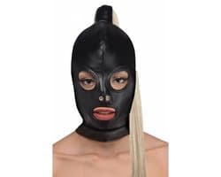 Ponytail Bondage Hood - Zwart