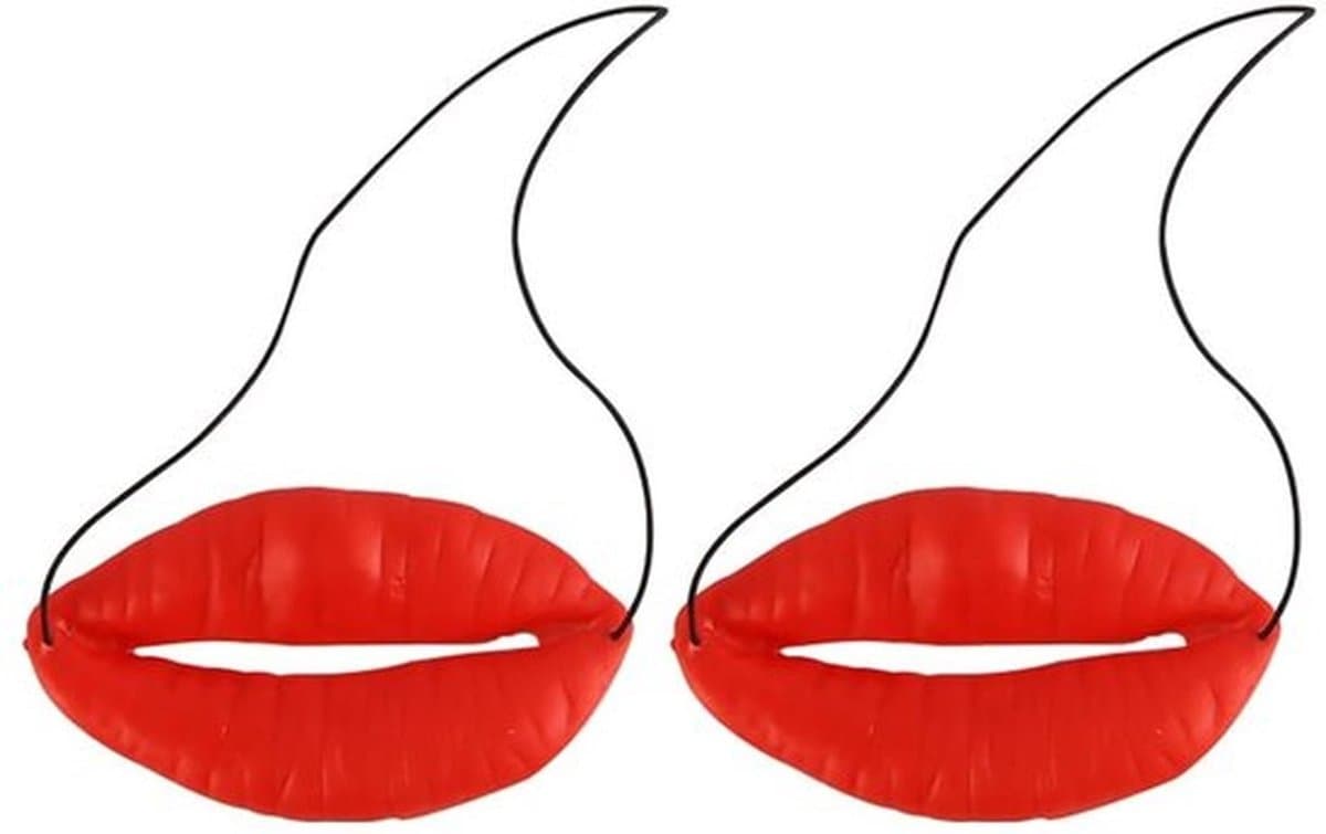 worstmond-decoratie - grappige lippen - 2-delige set - voor Halloween - feestartikelen - leuk voor feestjes - rood — afbeelding 1