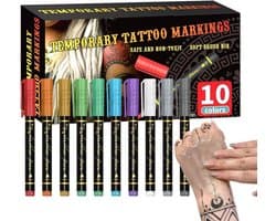 Body Paint Markers - Huid Make-up Pennen - Artistieke Expressie - 10 Levendige Tinten - 10 Stuks - Multicolor