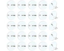 80 stuks blanco broche basispin badge blanks 1,85 cm witte plastic platte ronde schijfknop Corsage reversspeldjes omlijsting trays cabochon instellingen voor sieraden maken doe-het-zelf