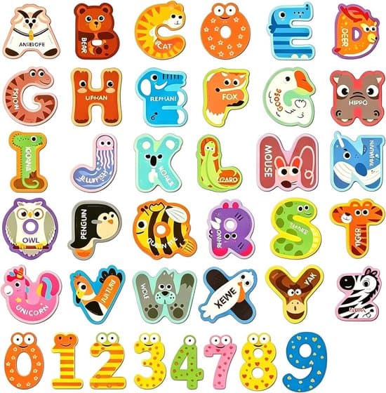 Magnetische letters, letters magneten kinderen, letterspel, 26 magnetische letters en 10 cijfers voor kinderen, pedagogisch educatief speelgoed voor peuters — afbeelding 1