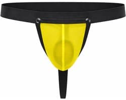MODUS VIVENDI C-Ring Pleasure Thong Yellow - MAAT M - Erotisch Heren Ondergoed - String voor Man - Sexy mannen String