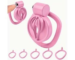 Adultshop - mini peniskooi pussy - Kuisheidskooi met Vagina Design | 5 Ringen & Slot - roze