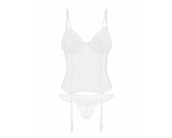 Obsessive - Alissium Korset en string - XL/2XL - Wit