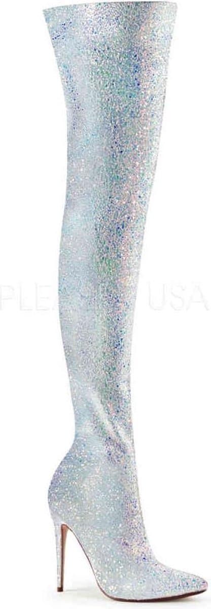 COURTLY-3015 - (EU 36 = US 6) - 5 Glitter Thigh High Boot, 1/3 Side Zip — afbeelding 1