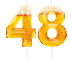 Verjaardagskaarsen met bierthema - 48e verjaardag - leuk cadeau voor mannen - voor bierliefhebbers - Velnivo