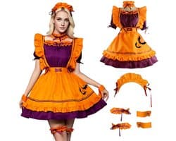 Dailygoods- Maid Kostuum Halloween - Anime/Cosplay - Vloeiende Rok - Maat M/L/XL/2XL/3XL - Hoofdband - Ademend Polyester