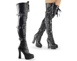 Pleaser - ELECTRA3028 Plateau overknee Laarzen - US 13 - 44 Shoes - Zwart