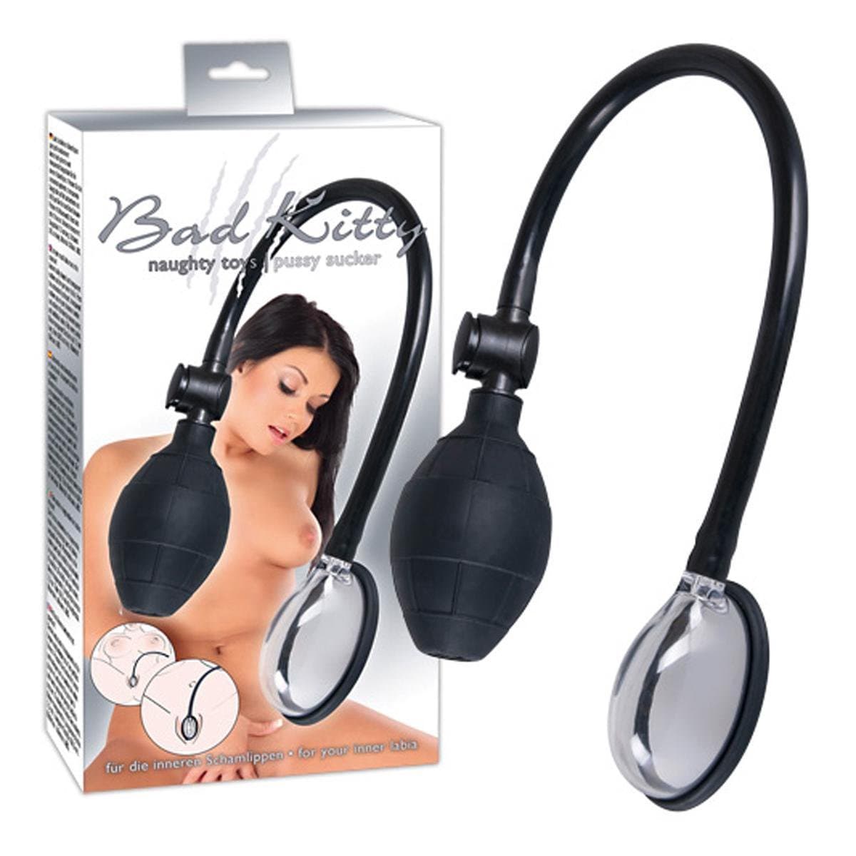 Bad Kitty – Anatomische Vagina Pomp met Zuignap voor Perfecte Sluiting voor Zuig Extase – Zwart — afbeelding 1