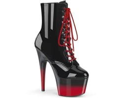 Pleaser - ADORE-1020BR-H Plateau Laarzen, Paaldans schoenen - Paaldans schoenen - 42 shoes - Zwart/Rood