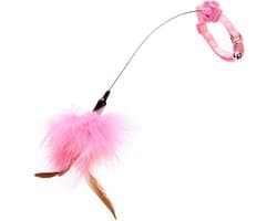 Kitten automatisch speelgoed met veren decoratie verlichten verveling benodigdheden kat amusing-kraag handsfree speelgoed