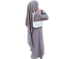 Abaya + Khimar Diamant Diamant Driehoek Cut Set Lange Hijab Moslim Sjaal Jilbab Moslim Maxi-jurk Gebedsjurk
