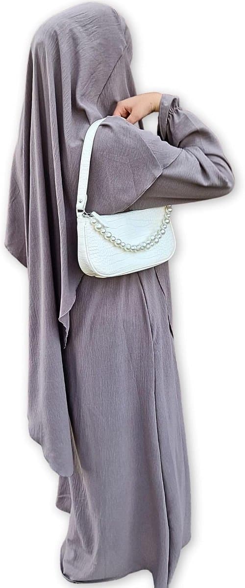 Abaya + Khimar Diamant Diamant Driehoek Cut Set Lange Hijab Moslim Sjaal Jilbab Moslim Maxi-jurk Gebedsjurk — afbeelding 1