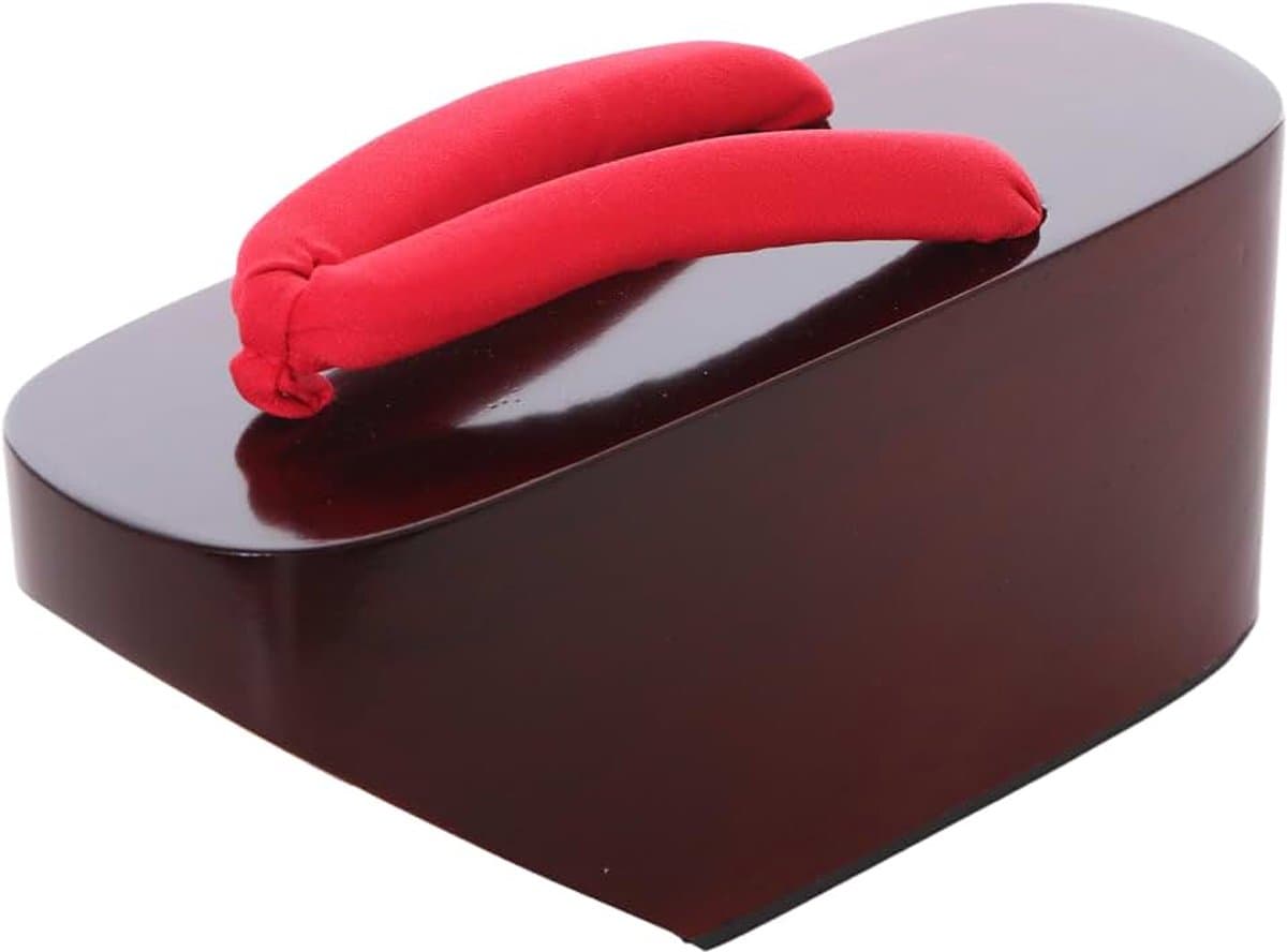 K-G-80-5 Hout rood origineel Japan Geta sandaal Tabi Kimono Geisha teenslippers 10,5 cm plateau — afbeelding 1