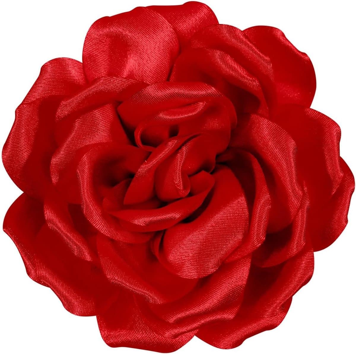 Haarsnit grote roos broche bloem hoofdbloem haarclip meisje bruiloft party accessoires rood — afbeelding 1