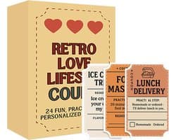 Romantische Coupons - Liefdeskaarten Set - Relatie Verdiepen - Aanpasbare Activiteiten - 24 Kaarten - Zwart