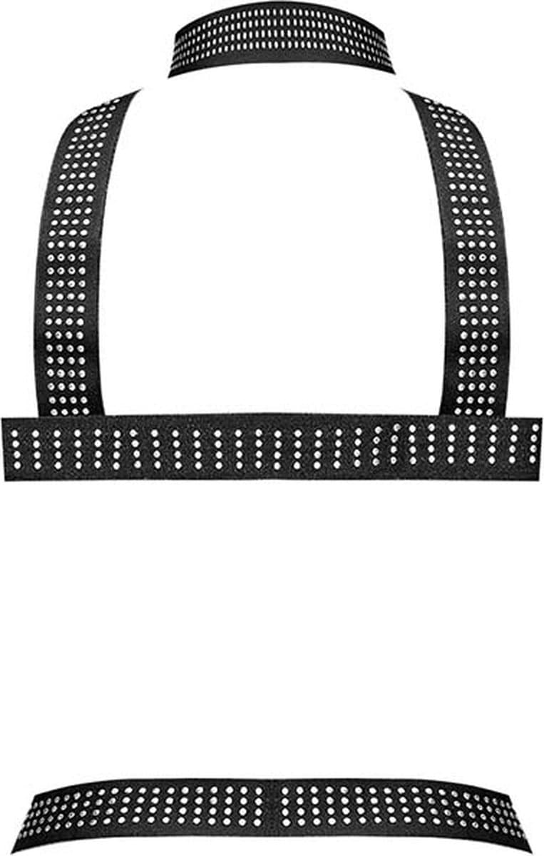 Elastische Harnas met Studs - Eén Maat - Zwart — afbeelding 1