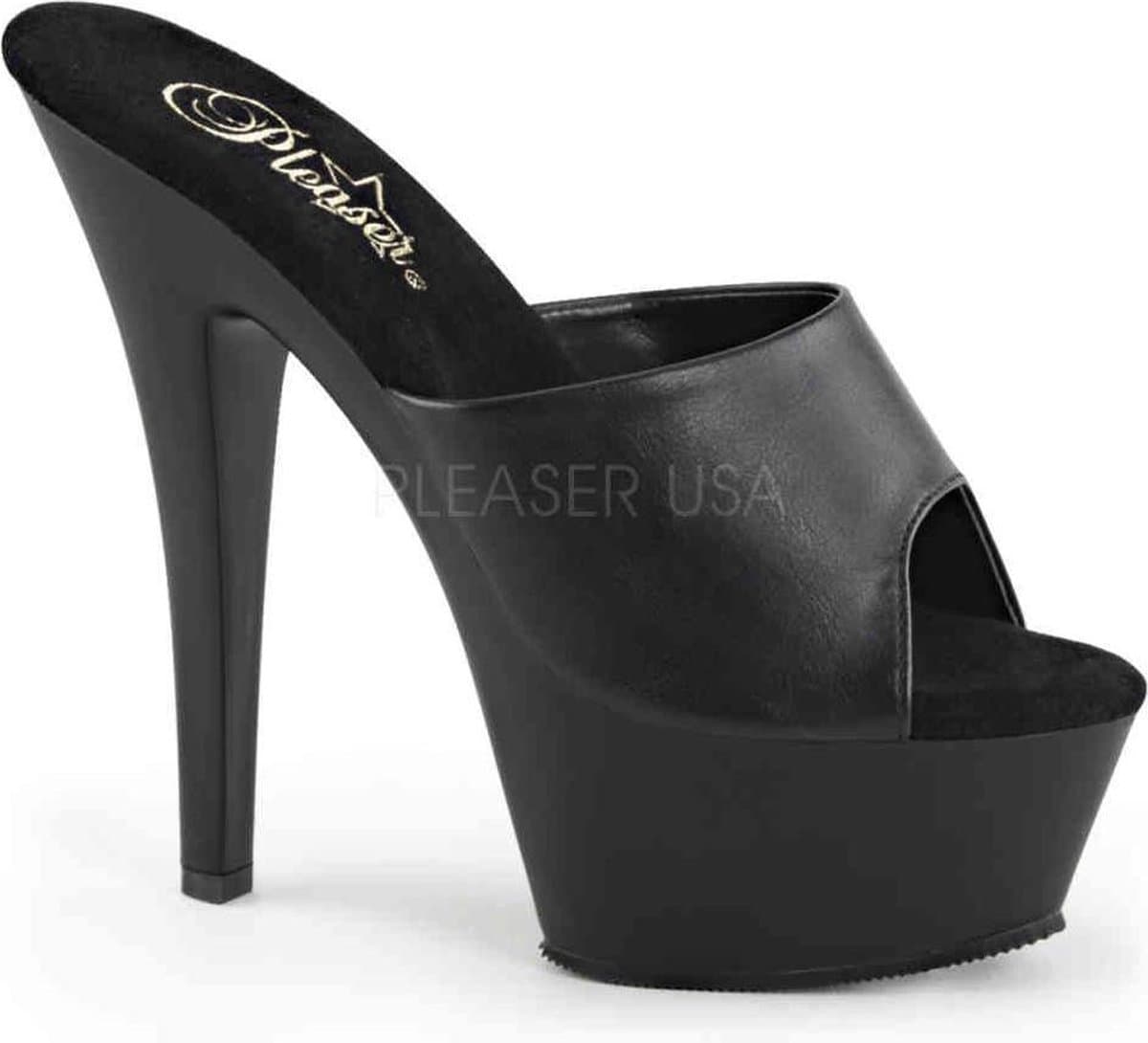 Pleaser - KISS201 Muiltjes - Paaldans schoenen - 40 Shoes - Zwart — afbeelding 1