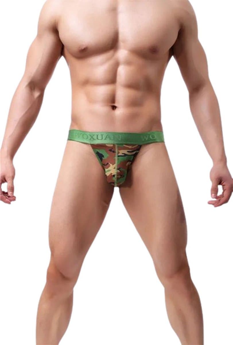 Heren camouflage slip - Satijnen string - Erotische heren ondergoed - Boxer - Elastisch - Goede kwaliteit — afbeelding 1