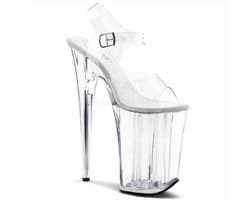 Pleaser - INFINITY-908 Sandaal met enkelband, Paaldans schoenen - Paaldans schoenen - 38 Shoes - Zilverkleurig