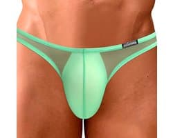 Heren Transparante Slip - Sexy Mesh Ondergoed - Ademend - Lingerie - Groen