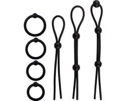 Quick Relief Rope Bondage™ - Cockring - Set van 7 - Penis ring - Cockring voor Mannen - Penisring voor Mannen en Koppels – Ballstretcher - Seks Toys – Seksspeeltjes – Verstelbaar - Eikelring