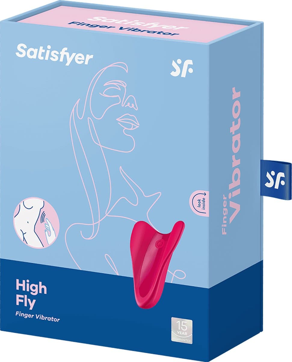 Satisfyer, vibrator, vingervibrator, klein en veelzijdig, 'High Fly' met batterij, siliconen, 7 cm — afbeelding 1