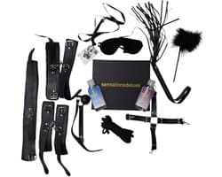 Sensationsdeluxe - Kado box - BDSM Set - Normaal Glijmiddel 100 ml - Anaal glijmiddel 100 ml - Verrasing pakket - Bondage set