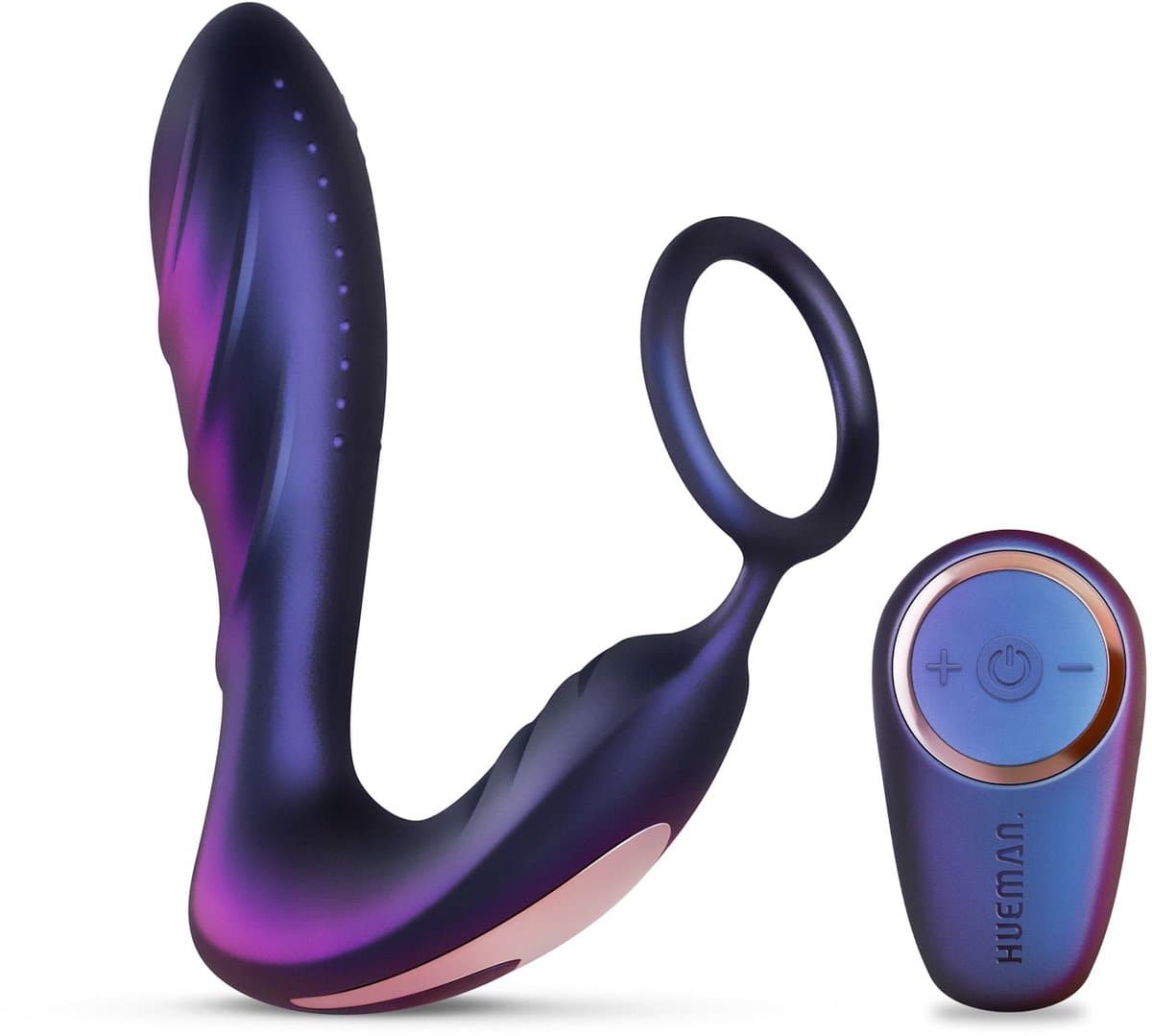 Hueman - Black Hole Anaal Vibrator Met Cockring - Oplaadbaar - Waterproof - Vibrators - Vibrators voor Mannen - Buttplug - Anal Plug - Sex Toys voor Mannen - Seksspeeltjes - Butt Plug - Paars — afbeelding 1