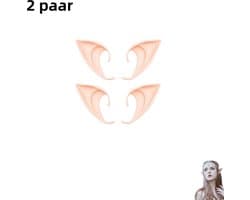 2 paar - Halloween elfenoren - cos rekwisieten - Avatar elfenoren - nep oren van goblins - huidskleur 10 cm - geschikt voor Halloween-kerstfeestjes