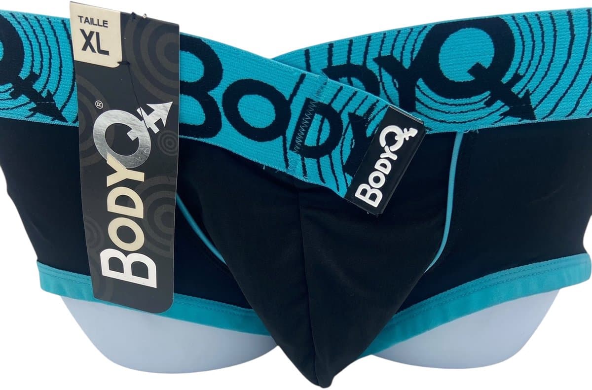 BodyQ Sexy Heren Boxershort – Zwart/Aqua – Erotische Herenlingerie – Maat XL — afbeelding 1