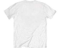 Wit unisex T-shirt met paarse illustratie - M