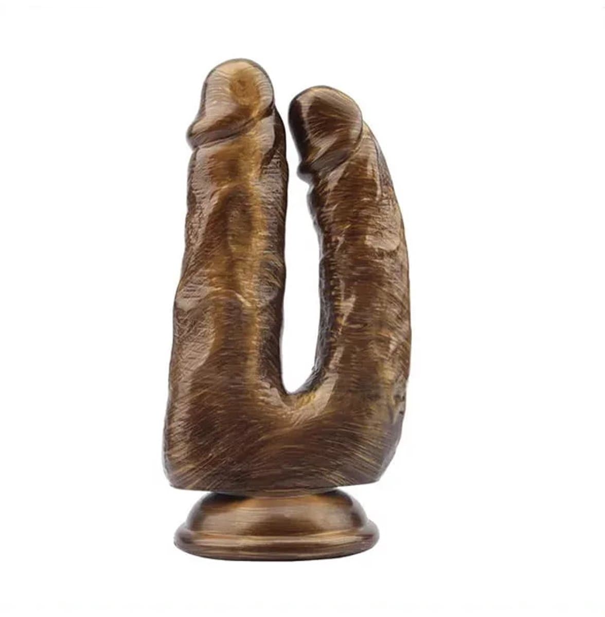 Dubbele dildo (bruin) - dubbele penetratie - dildo's - sextoys — afbeelding 1