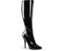EU 42,5 = US 12 | SEDUCE-2000 | 5 Plain Stretch Knee Boot, Side Zip