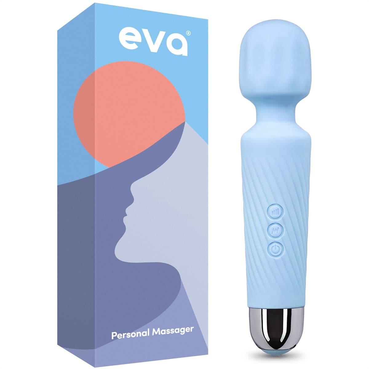 Eva® Personal Massager - Magic Wand - Vibrator voor Vrouwen - Krachtige Clitoris Stimulator - 75% Intensere Stimulatie - 20 Standen - Fluisterstil - Sex Toys voor Vrouwen - Seksspeeltjes - Cadeau voor Vrouw - Sensuele Audio - Ocean Blue — afbeelding 1