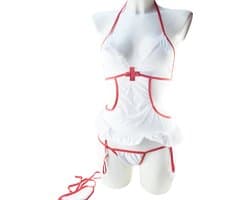 BamBella ® Sexy Cosplay Rollenspel kleding - Onesize - outfit dames Zuster pak wit set