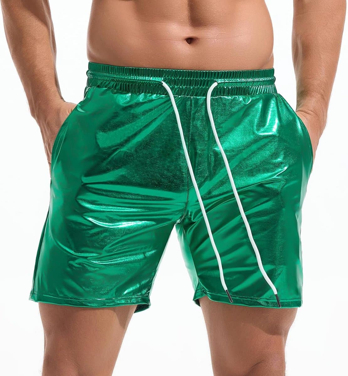 Glanzende Metallic Heren Shorts - Disco en Party Korte Broek — afbeelding 1