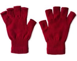 Handschoenen zonder Vingers - Vingerloze Handschoenen Dames - One Size - Polswarmers - Zonder Vingertoppen - Rood