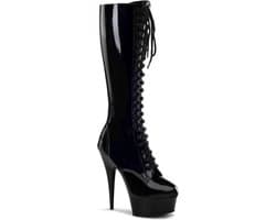 Pleaser - DELIGHT-2023 Kniehoge laarzen - US 11 - 41 Shoes - Zwart