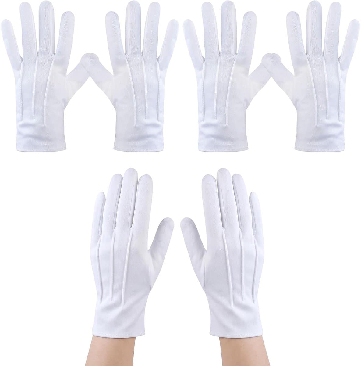 Handschoenen, XL, ceremoniehandschoenen van polyester, voor formele smoking, sieradeninspectie, tovenaarskostuum en militaire parade, comfortabel en rekbaar — afbeelding 1