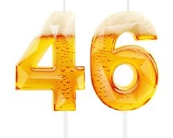 Verjaardagskaarsen met bierthema - 46 jaar - leuk ontwerp - feestdecoraties voor mannen - Velnivo