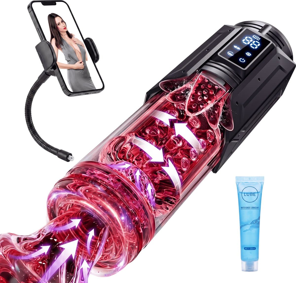 Aphrodite Masturbator Voor Man - 343 Verschillende Modi - Pocket Pussy - Sex Toys Voor Mannen - Tong — afbeelding 1