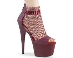 Pleaser - ADORE-765RM Plateau Laarzen, Paaldans schoenen - Paaldans schoenen - 36 Shoes - Bordeaux rood