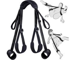 Oneay Seksspeeltjes BDSM bondage-beperkingen - Seksspeeltjes voor volwassenen: seksriemen van nek tot pols, dijbeen- en enkelbanden, verstelbare, ondeugende bedbeperkingen voor SM-spelletjes, BDSM-speeltjes voor seksueel genot voor stellen.
