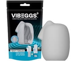 VIBEGGS - Twisty Tongues - Vibrerende Masturbatie Sleeve èn Vinger Vibrator - Wit