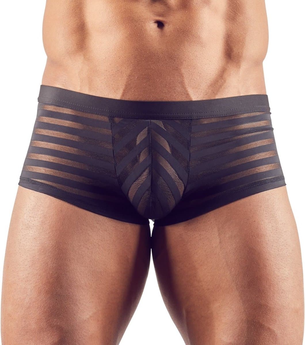 Zwarte semi-transparante herenshort M — afbeelding 1