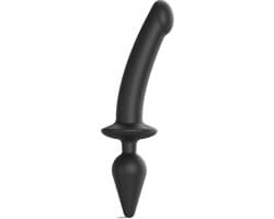 Strap-On-Me - Semi-Realistische Switch Plug-In 2-in-1 Dildo & Buttplug - Zwart L