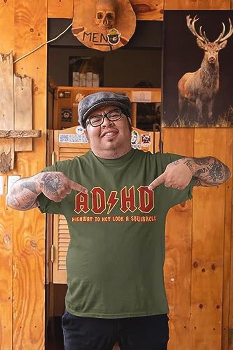 Grappig ADHD T-shirt Korte Mouwen voor Heren — afbeelding 1